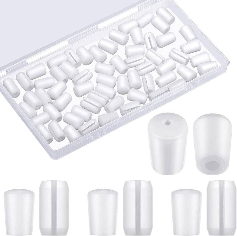 Romooa 60 Pieces Rubber Feet for Grid Sink Protector Rubber Grid Kitchen Sink Wire Protective Rack Feet Grate Wire Bumper Replacement Protector Parts for Kitchen Rack(White) - Image 1